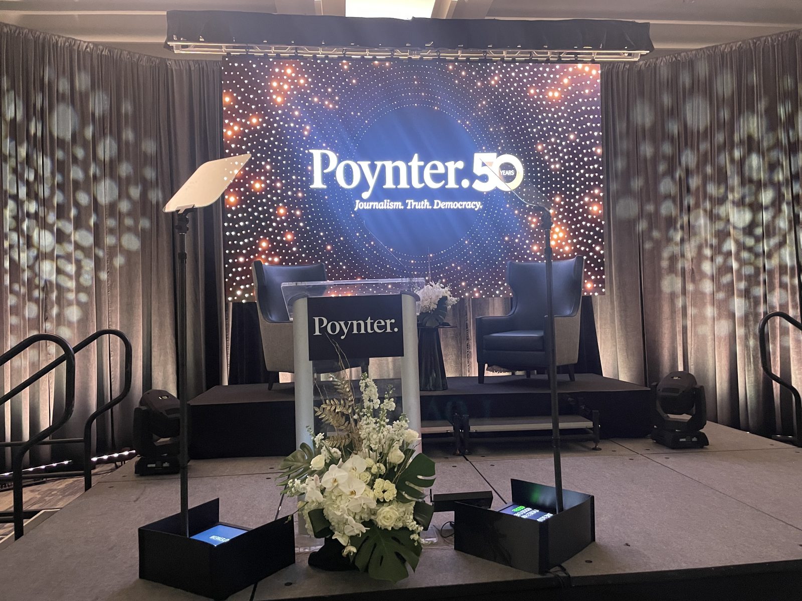 Gala podium with presidential teleprompter glass